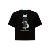Cat e Lolette Majica Sport Cat with Dumbbells črna