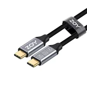 Zoy Kabel USB-C na USB-C 2 m Črno-srebrn (ZCCC2)