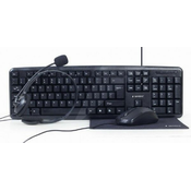 GEMBIRD KBS-UO4-01 4-in-1 office set/ tastatura/ slusalice/ mis i podloga
