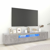 TV ormaric s LED svjetlima siva boja betona 200 x 35 x 40 cm