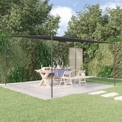 vidaXL Paviljon antracit 4x4 m 180 g/m2 blago in jeklo