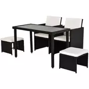 Homestar Vrtna jedilna garnitura 11-delna 120x60x75 cm črna