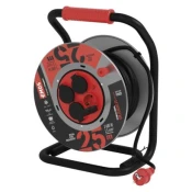Zunanji kolutni podaljšek 25 m/4 vtičnice/črni/guma-neopren/230V/1,5 mm2