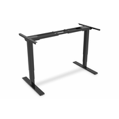 Height Adjustable Standing Desk Frame Dual motor, 3-stages, black