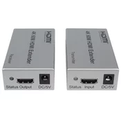 Podaljševalnik PremiumCord 4K HDMI do 60 m z enim kablom Cat5e/Cat6