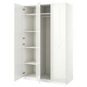 PAX / FARDAL Kombinacija garderobera, bela/v. sjaj bela, 150x60x236 cm