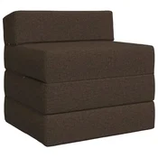 Vidaxl Zložljiv kavč postelja Taupe 200 x 70 x 15 cm Blago