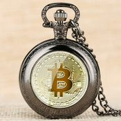 Džepni Sat Bitcoin - Crni KP5817