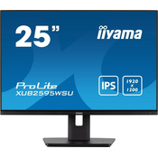 IIYAMA ProLite monitor XUB2595WSU-B5, 25, IPS, nastavljiva višina in vrtljiva funkcija, 1920 x 1200, HDMI, DisplayPort, USB Hub, FreeSync