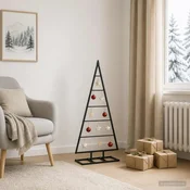 Vidaxl Kovinsko božično drevesce KUOPIO 90 cm Kovina Črna