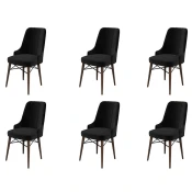 Hanah Home Set 6 trpezarijskih stolica Pare Crno-Braon
