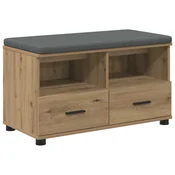 Vidaxl Haldna klop z blazino s predalom Obrtni Hrast 80 x 38 x 46 cm