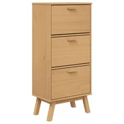 Vidaxl Omarica za čevlje OLDEN rjava 55x35x120 cm trdna borovina