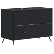 vidaXL Kopalniška omara za umivalnik BREDA Črna 82 x 41 x 59 cm