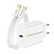OEM Mayaxess, Omrežni polnilnik za Galaxy S26 Plus 20W + 1m USB-C kabel, Bela, (5000275911)