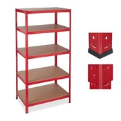 Northix Odlagalna polica 180x90x60 cm rdeča, nosilnost 175 kg na polico