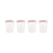 Miniland Baby Dolce Hermetično zapirljive posode za živila, 4x250 ml, roza