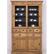 Casa Padrino country style dining room cabinet brown/black 142 x 48 x H. 225 cm - Solid wood kitchen cabinet - Country style dining room furniture