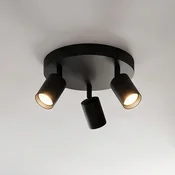 Arcchio žarek Brinja, črn, okrogel, O 6 cm, 3-krilni, GU10 - Hodnik - Sodobni - Aluminij