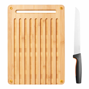 Nastavljeno bambus rezalna deska in noži za kruh Funkcionalna oblika Fiskars 2 kom