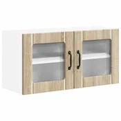 Vidaxl Stenski stekleni omarica LUCCA Sonoma hrast 80 x 31 x 40 cm