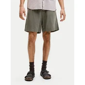 Jack & Jones Kratke hlače iz tkanine Lawrence 12253134 Temno zelena Wide Leg