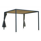 Pergola Lille z zaveso iz aluminija - barva: antrazit, barva zavese: taupe, dolžina: 3000 mm, širina: 3000 mm, 2100 mm