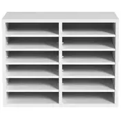 VEVOR Organizator za literaturo 12 predelkov Nastavljive police 518x305x409 cm Bela