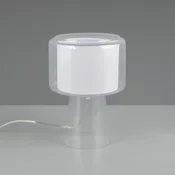 Trio Lighting Namizna svetilka Rocka, prozorna, višina 29 cm, steklo/tkanina - Dnevna soba/jedilnica - jasno, belo