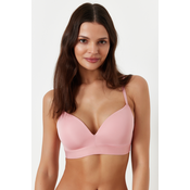 Trendyol Dusty Rose Micro Rope Strap Coated Underwire-Free Knitted Bra