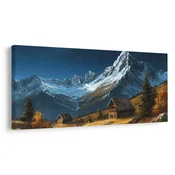 Slika čarobna zimska pokrajina z luno - 80x40