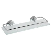 SAPHO Kopalniška stenska polica X-ROUND E, mlečno steklo in krom, 300x130 mm