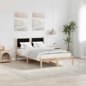 Krevetna konstrukcija Crna 120 x 200 cm Cvrsto borovo drvo