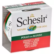 Schesir Piščanec z govedino v želeju 150 g konzerva