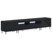 vidaXL 3-delni LED TV omarica Črna Inženirski les