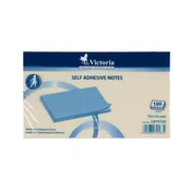 Samolepilni blok za beležke, 75x125 mm, 100 listov, VICTORIA OFFICE, rumen, 100 listov