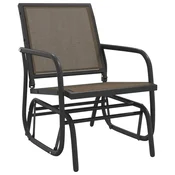 Vidaxl Vrtni drsni stol rjavi 61x76x87 cm tekstilen in jeklo