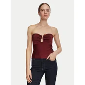 Guess Top W6YR37 Z1042 Bordo rdeča Slim Fit
