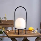 Lindby Eleia LED luč za teraso, črna, kovinska, baterija za polnjenje - bela, črna - Plastika