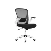 Songmics Pisarna stol z mrežastim naslonom 66x60x99-107 cm Črna