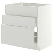 METOD / MAXIMERA Pod.element sudop. i 3front/2fioke, bela/Aspudden svetlosiva, 80x60 cm
