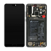 Huawei P20 Pro CLT-L29, CLT-L09 - LCD zaslon + steklo na dotik + okvir + baterija (Black) - 02351WQK Genuine Service Pack