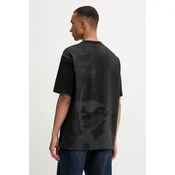 Bombažna kratka majica Karl Lagerfeld Jeans moška, črna barva, A4M17030