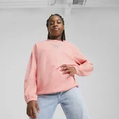 Womens Puma BUTTERFLY VIBE Crew Top Youth, Pink, Size 15-16Y, Clothing