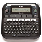 Brother PT-D210, Desktop, QWERTY keyboard, TZ tapes 3.5 to 12 mm, Battery & adapter optional, Graphic Display, Template library, Flat keyboards