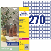 Avery Zweckform transparentne etikete s svetlečim premazom L7785-25, 17.8 x 10 mm, A4, za tiskalnik