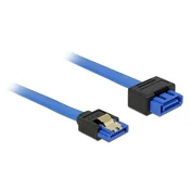 Delock SATA produžni kabel, 6 Gb/s, ženka, ravni SATA prikljucak, ravan, 50 cm, plava, tip s bravicom