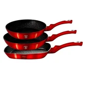 Berlingerhaus Berlinger Haus komplet 3 granitnih ponv 20/24/28 cm Metallic Line Burgundy BH1289N