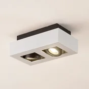 Arcchio reflektor Vince, 25 cm, 2 luči, bela/črna, GU10 - Hodnik - Sodobni - Aluminij
