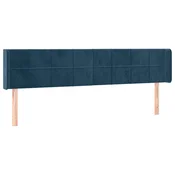 Vidaxl Vzglavje z ušesi temno modro 183x16x78/88 cm žamet